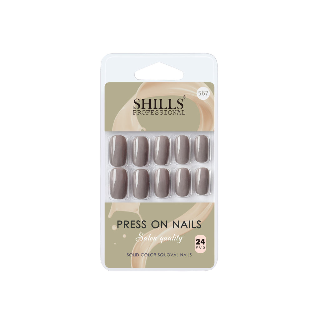 Reusable Square Press On Nails - Nude