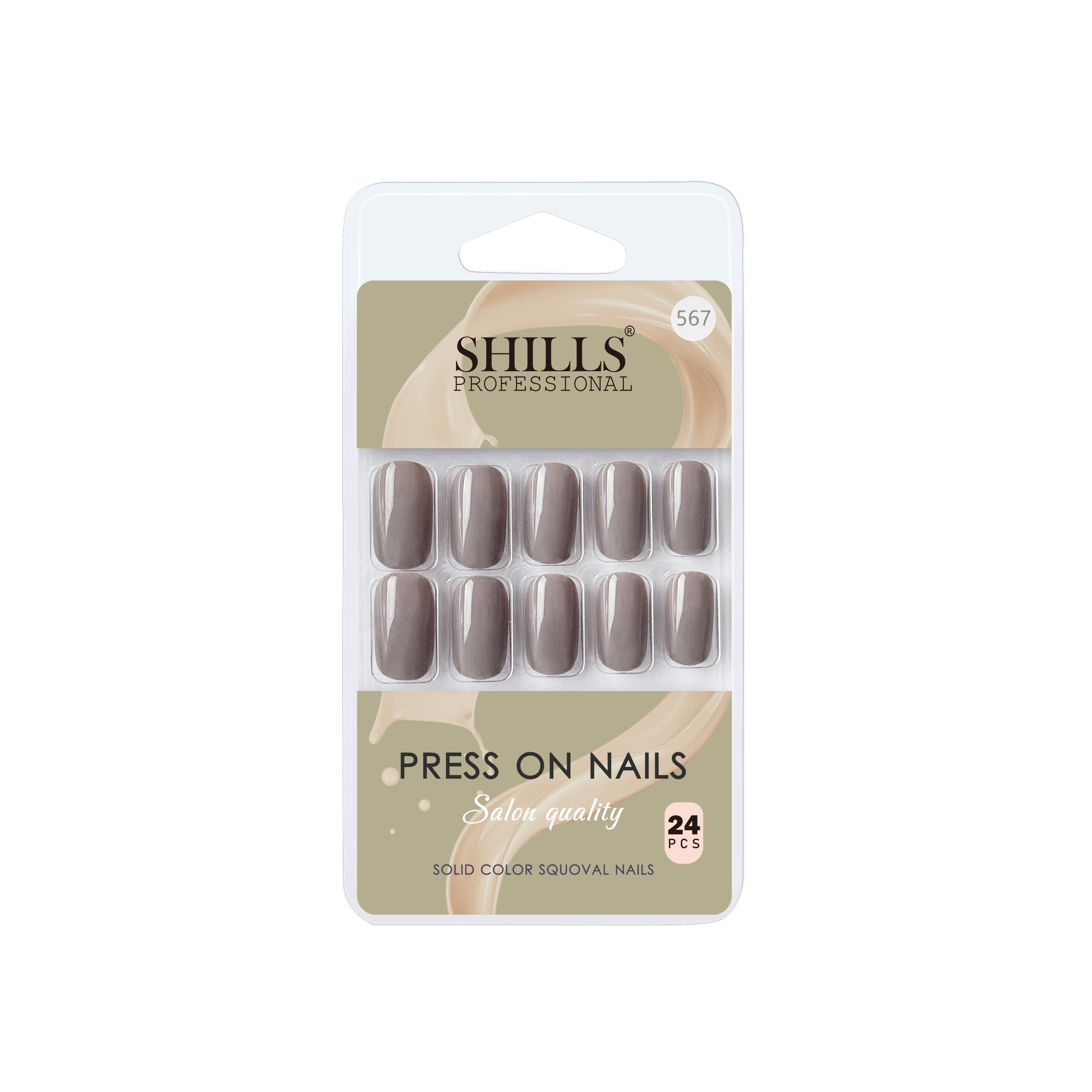 Reusable Square Press On Nails - Nude