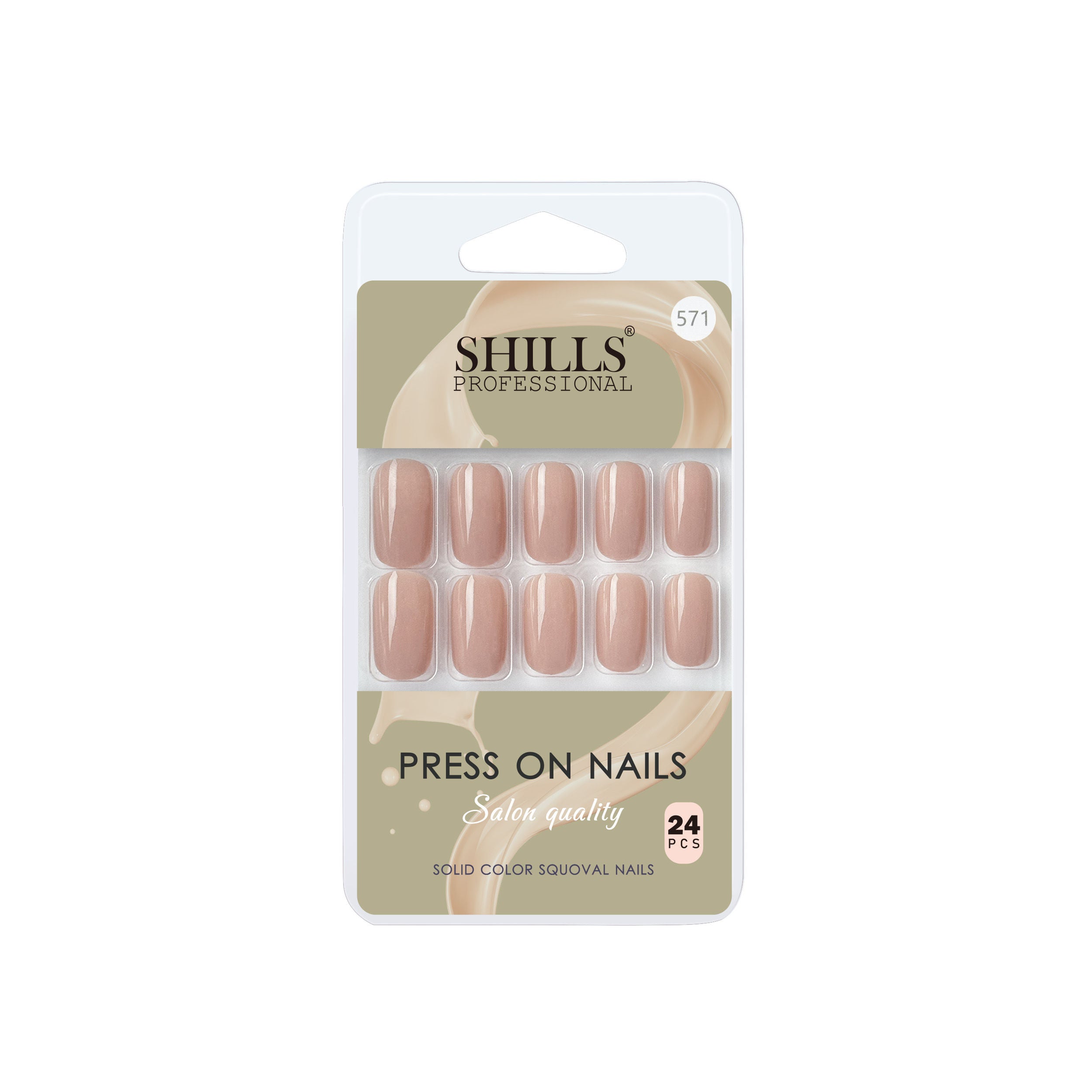 Reusable Square Press On Nails - Peach