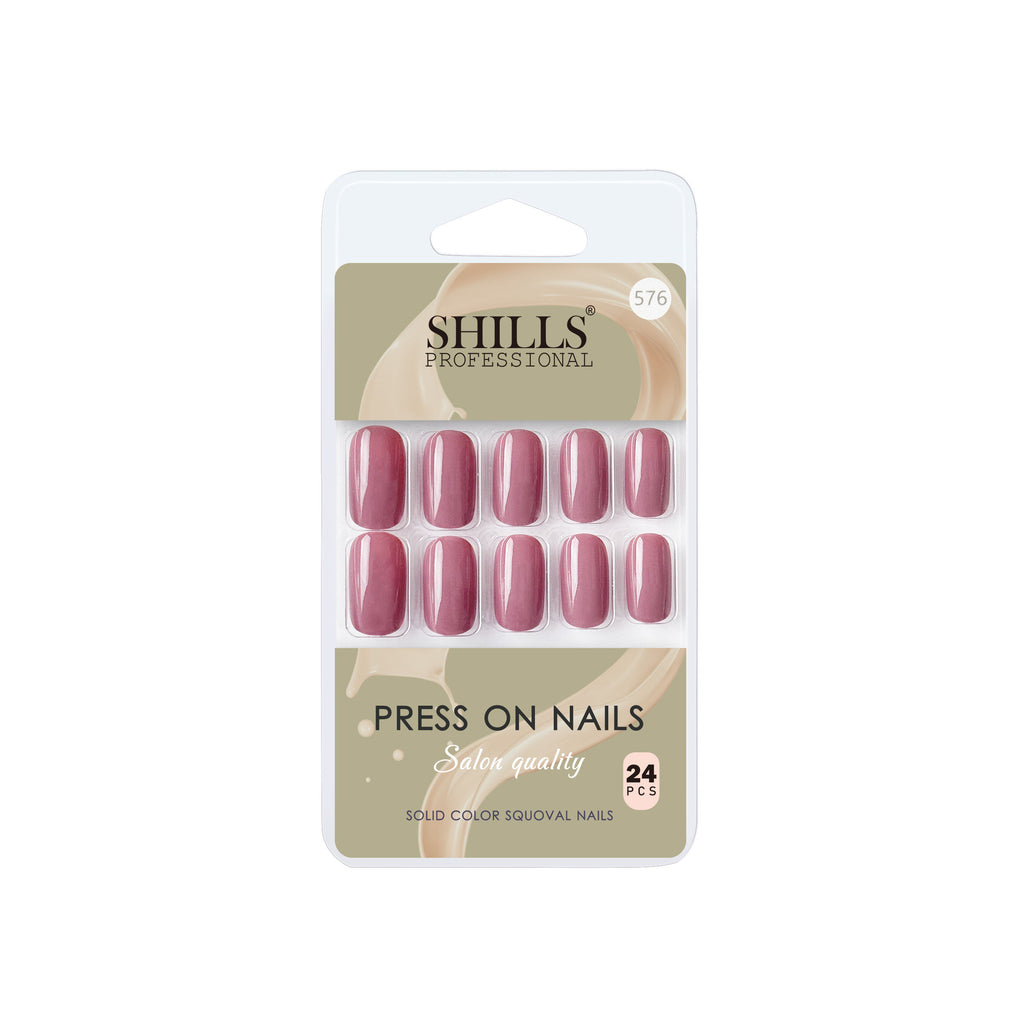 Reusable Square Press On Nails - Pink