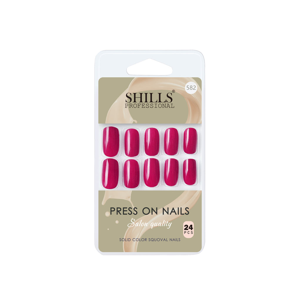 Reusable Square Press On Nails - Pink