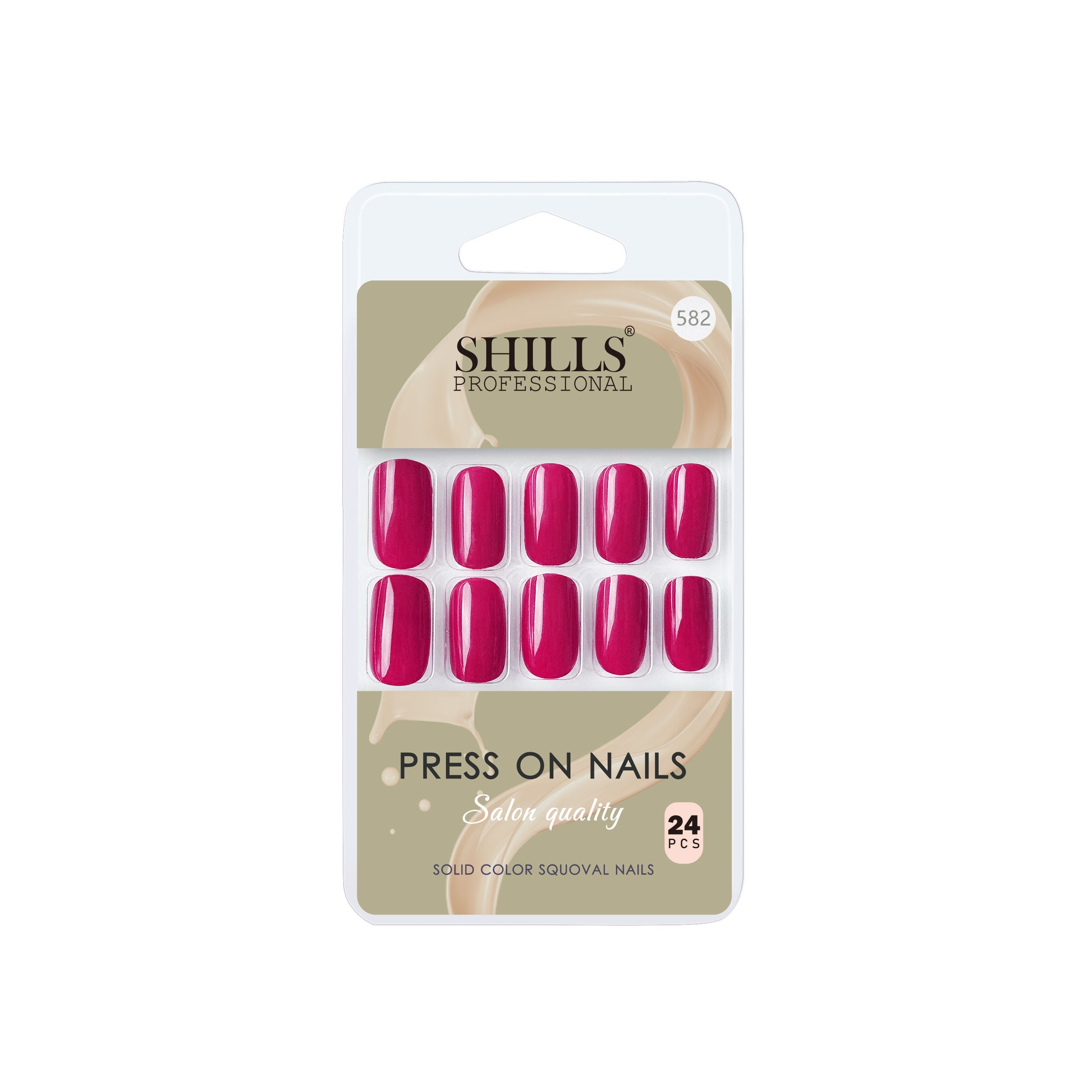 Reusable Square Press On Nails - Pink