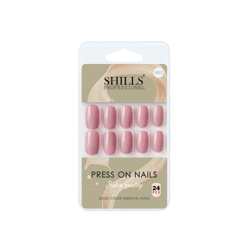 Reusable Square Press On Nails - Pink