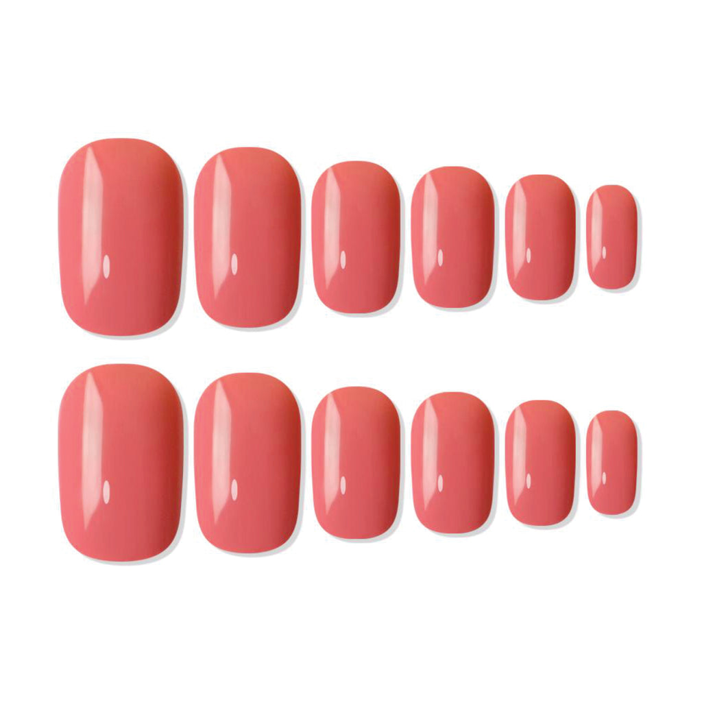 Reusable Square Press On Nails - Peach