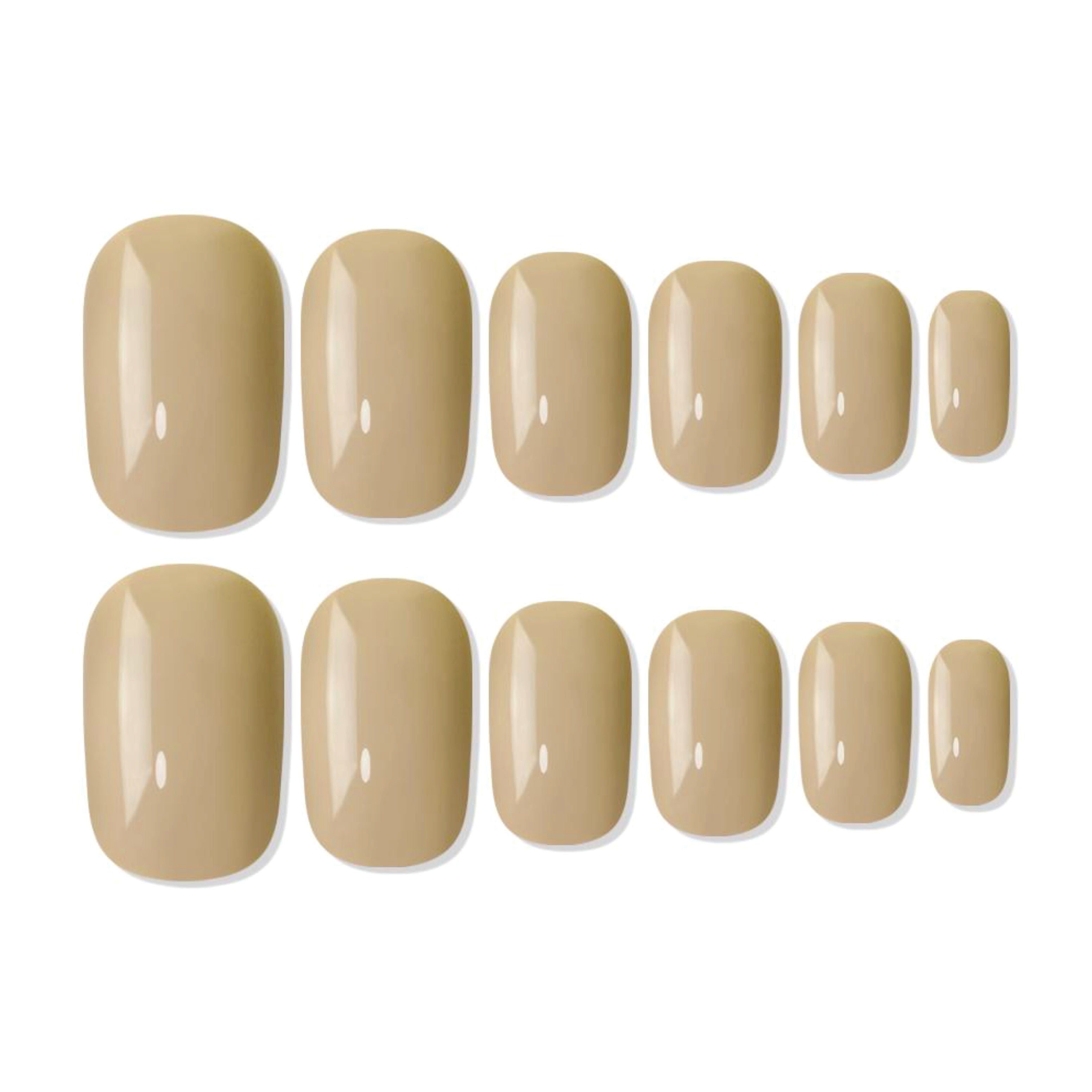 Reusable Square Press On Nails - Beige