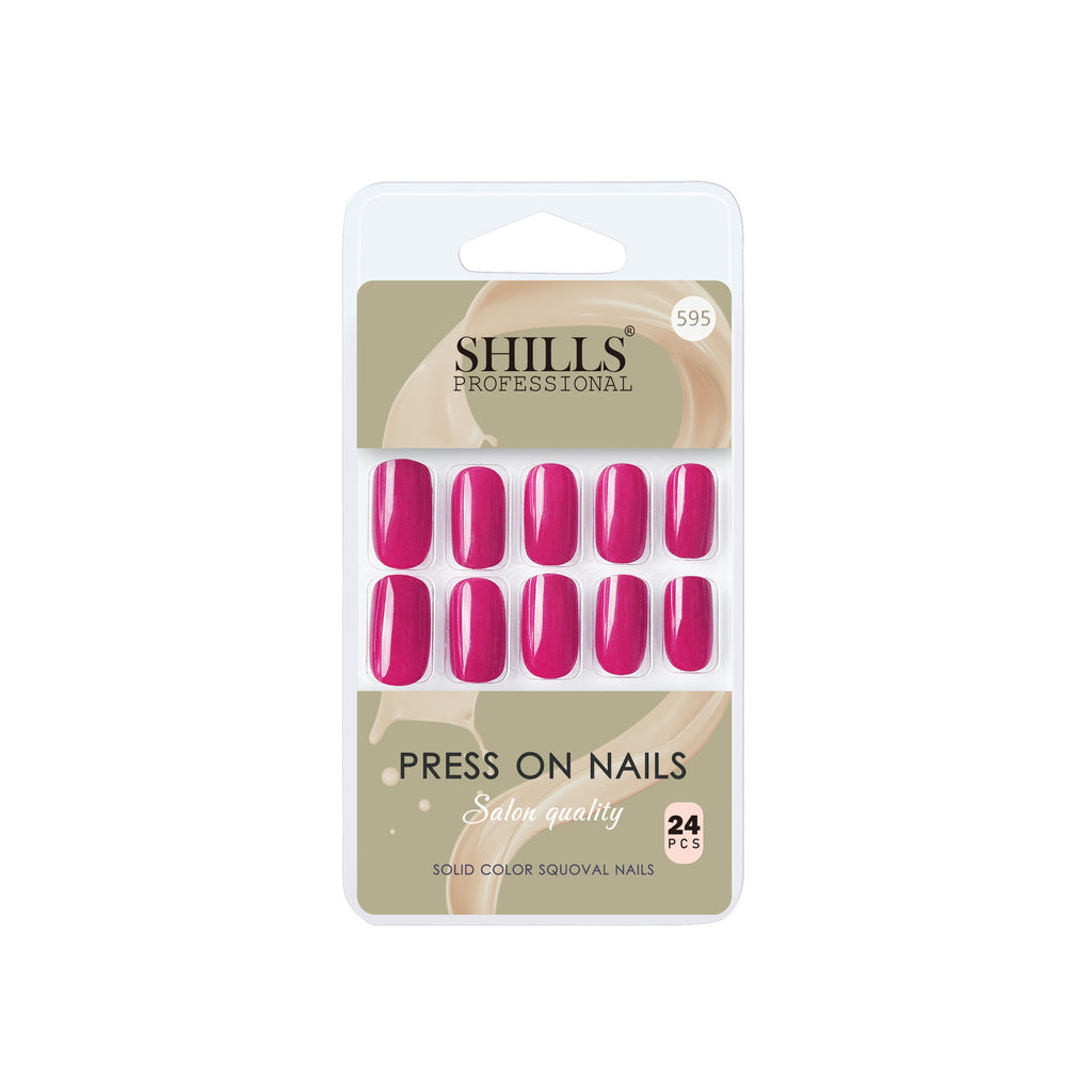 Reusable Square Press On Nails - Pink
