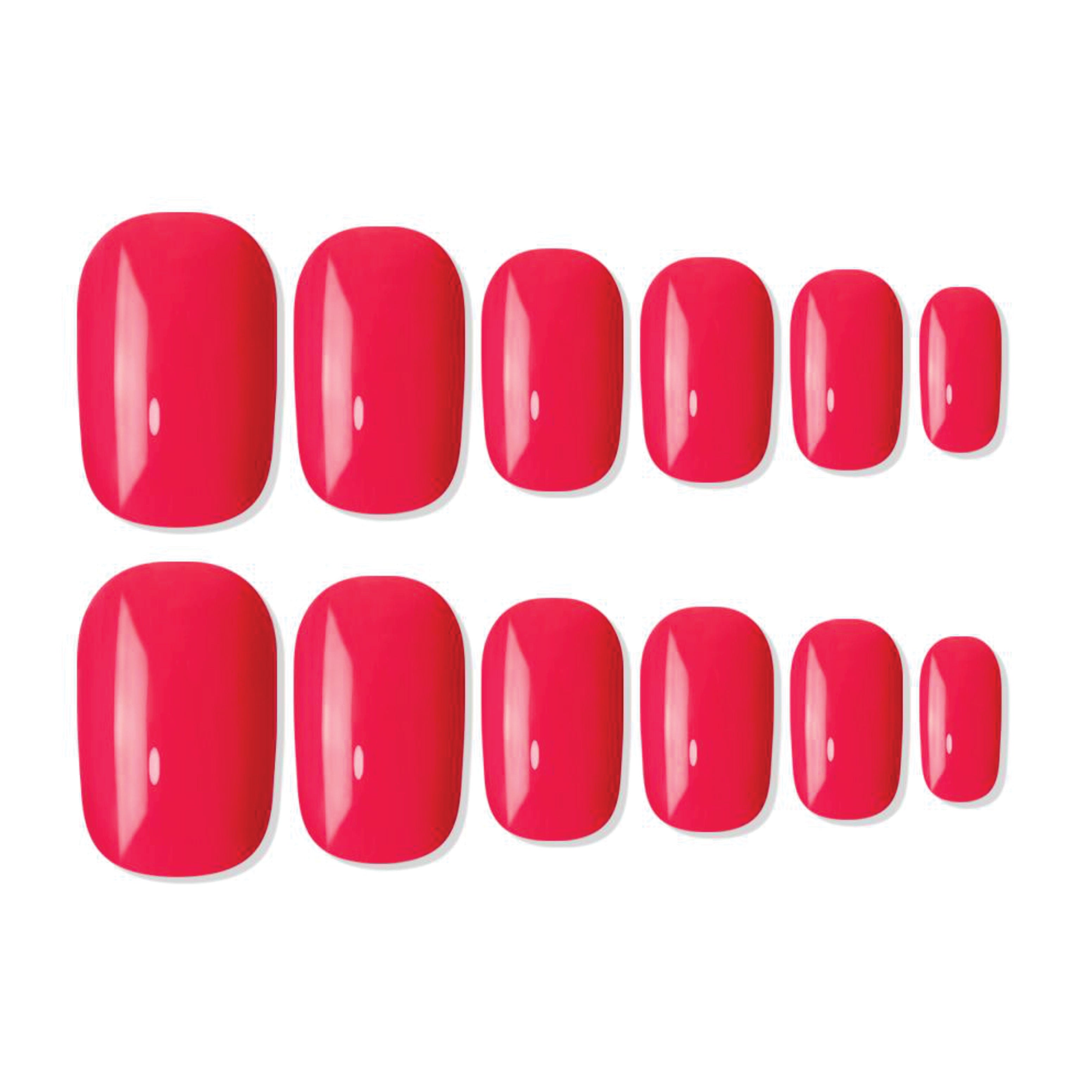 Reusable Square Press On Nails - Red