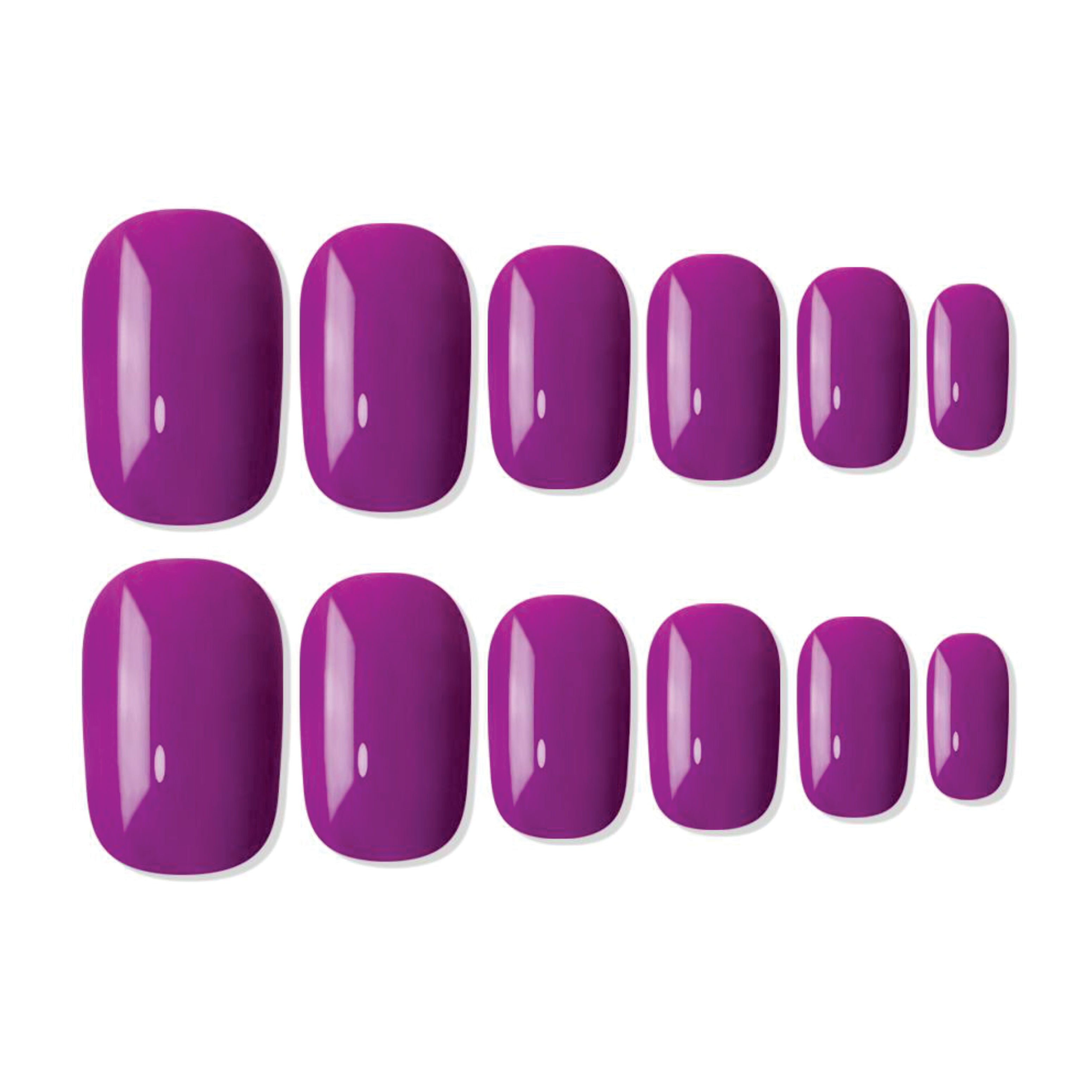 Reusable Square Press On Nails - Purple