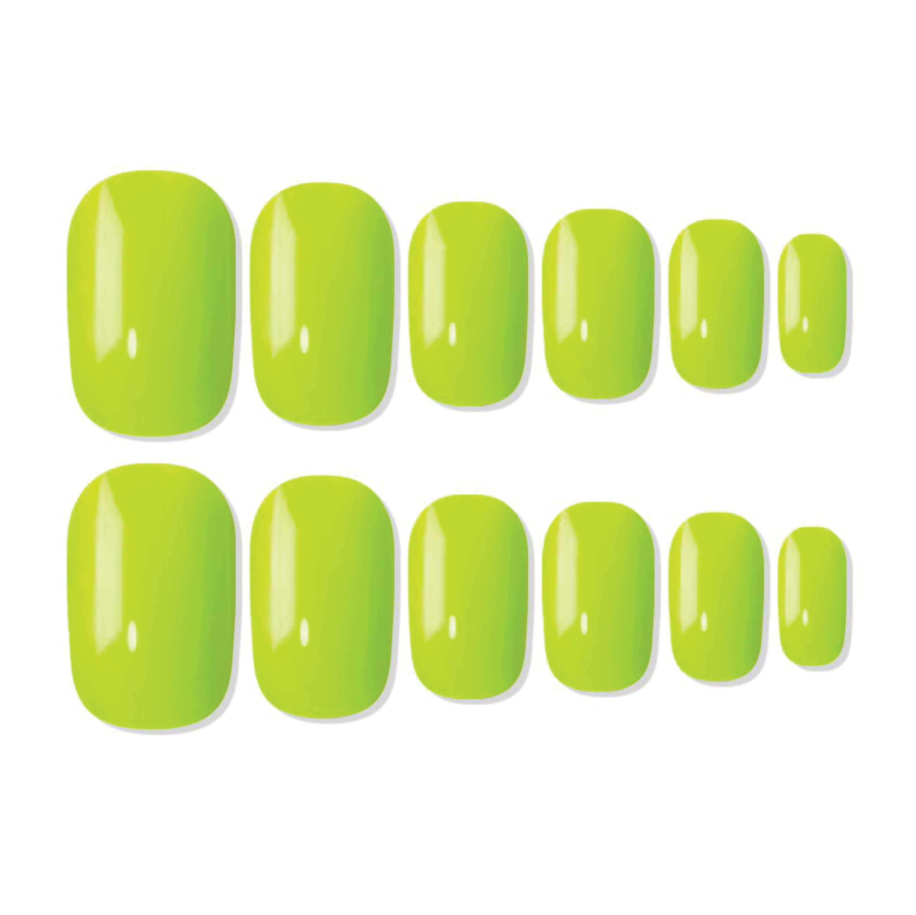 Reusable Square Press On Nails - Green