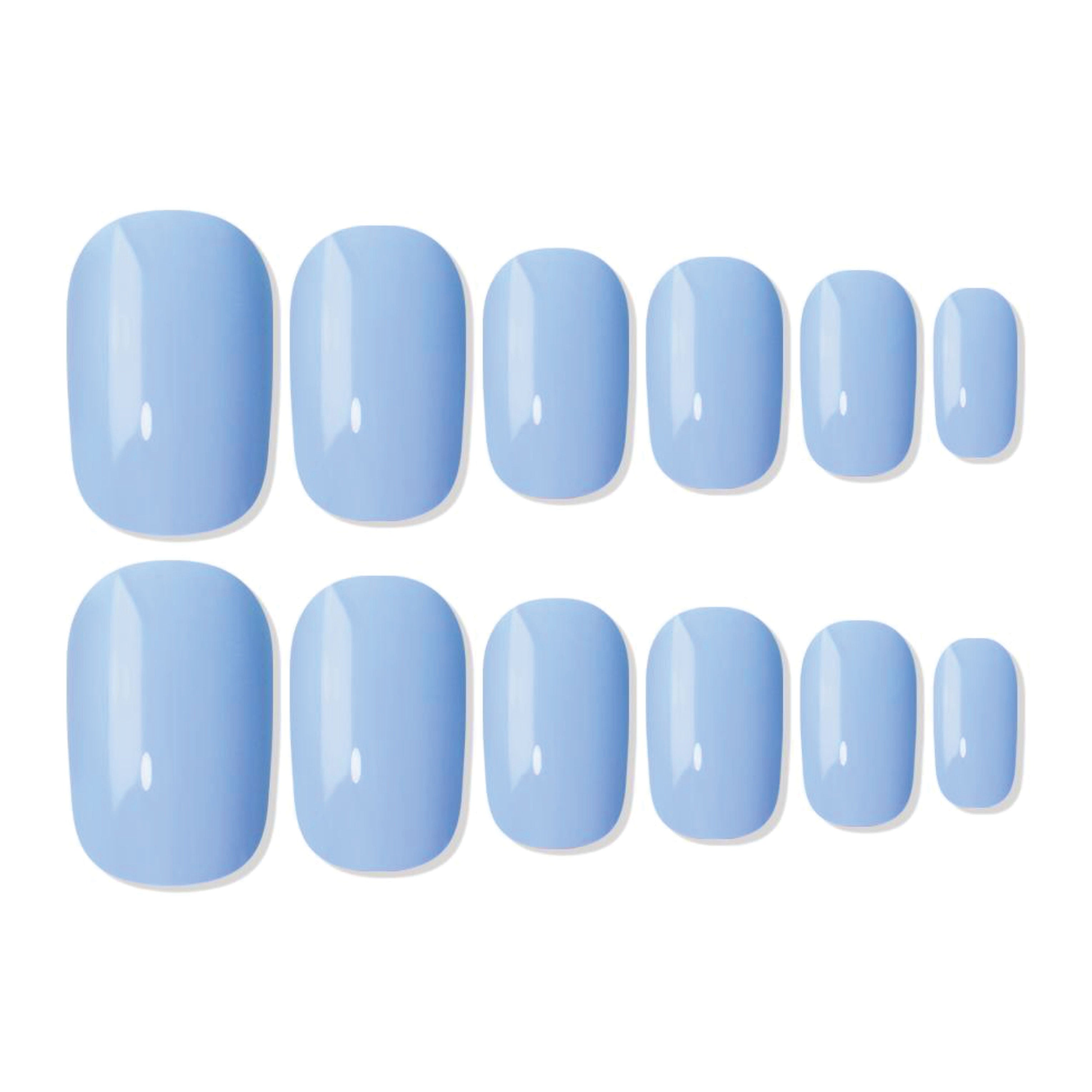 Reusable Square Press On Nails - Blue