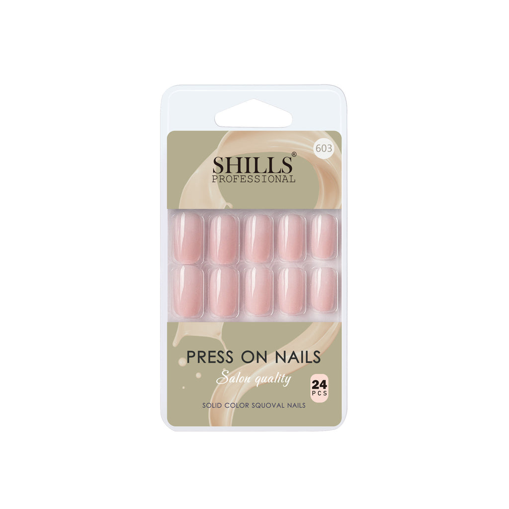 Reusable Square Press On Nails - Peach