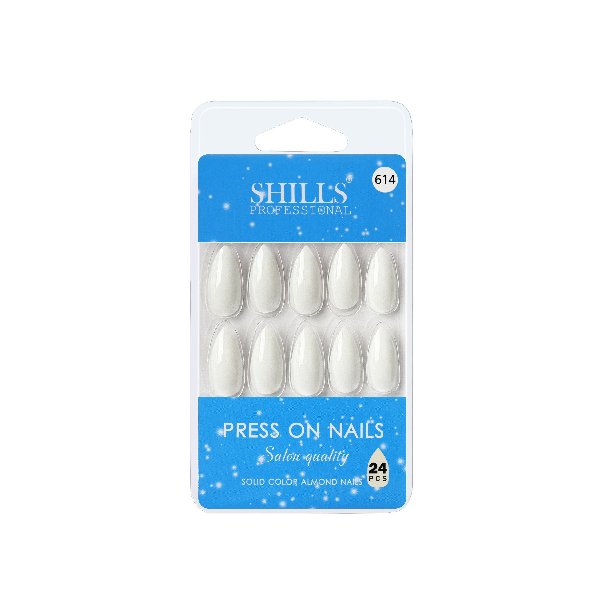 Reusable Almond Press On Nails - White