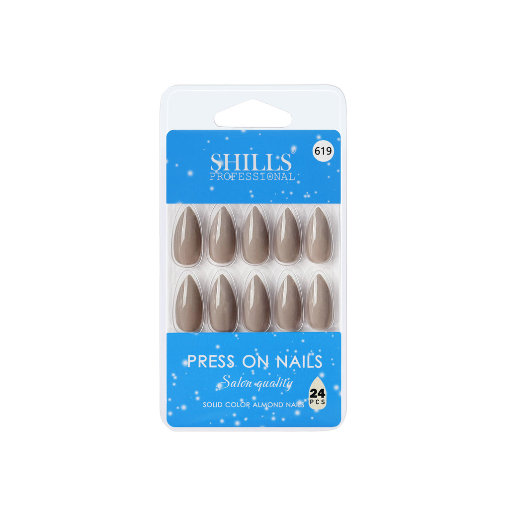 Reusable Almond Press On Nails - Nude
