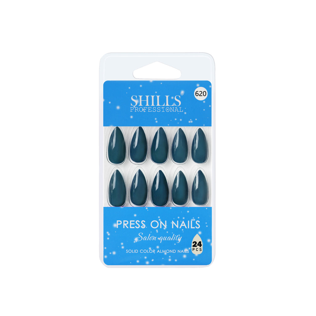 Reusable Almond Press On Nails - Turquoise