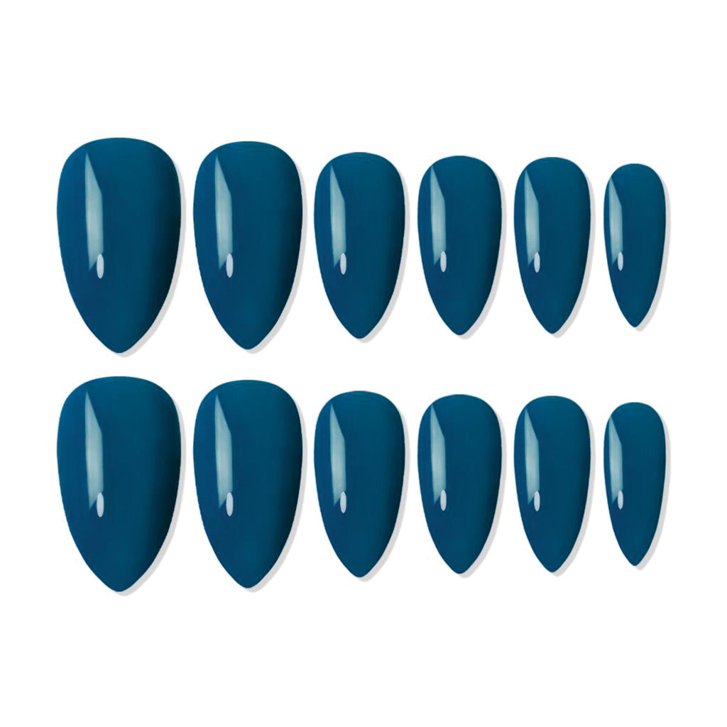 Reusable Almond Press On Nails - Turquoise