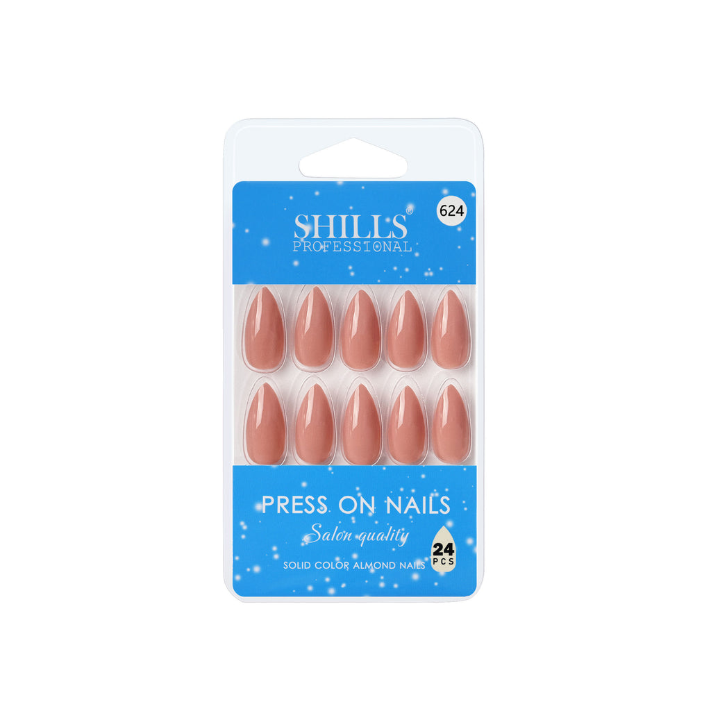 Reusable Almond Press On Nails - Peach