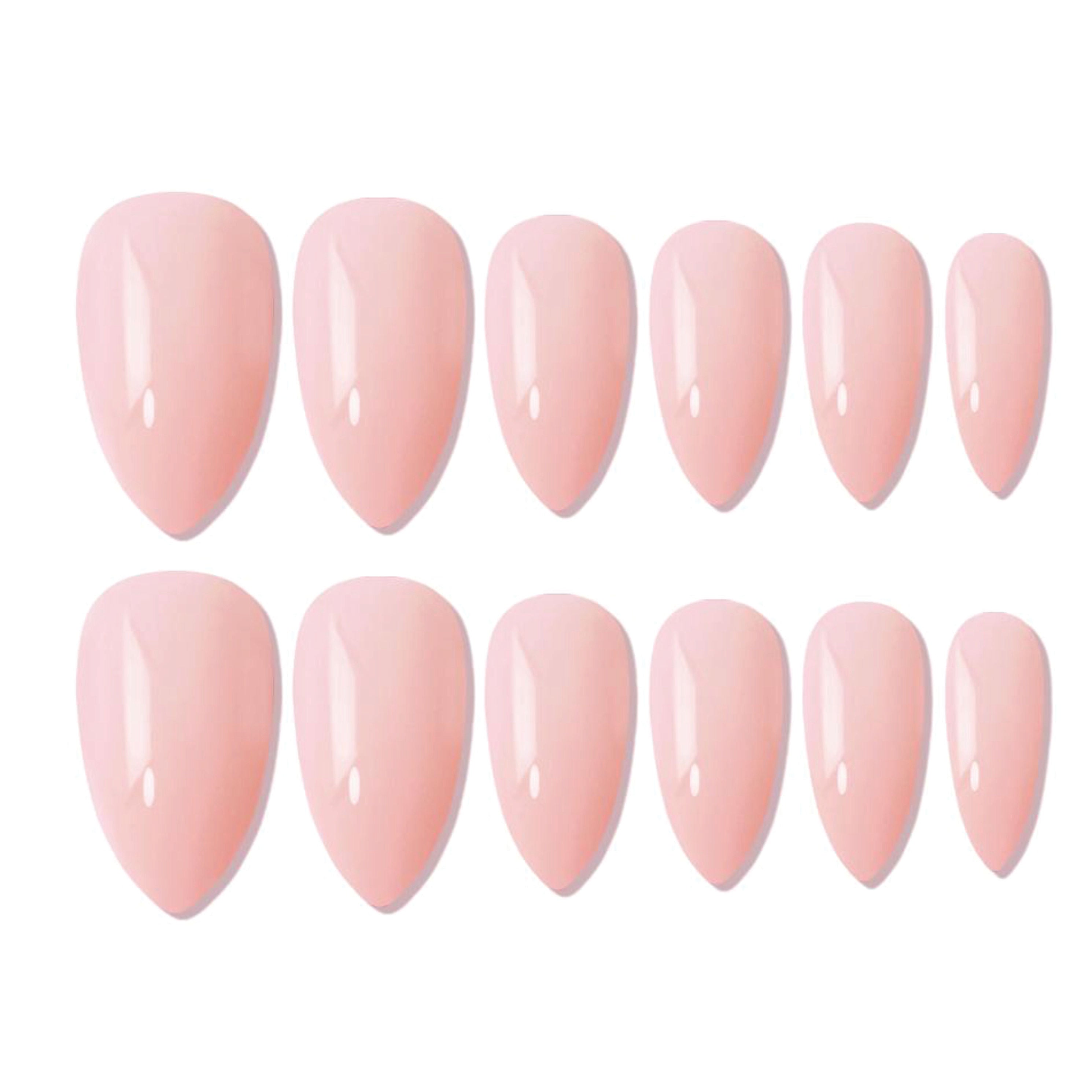 Reusable Almond Press On Nails - Pink