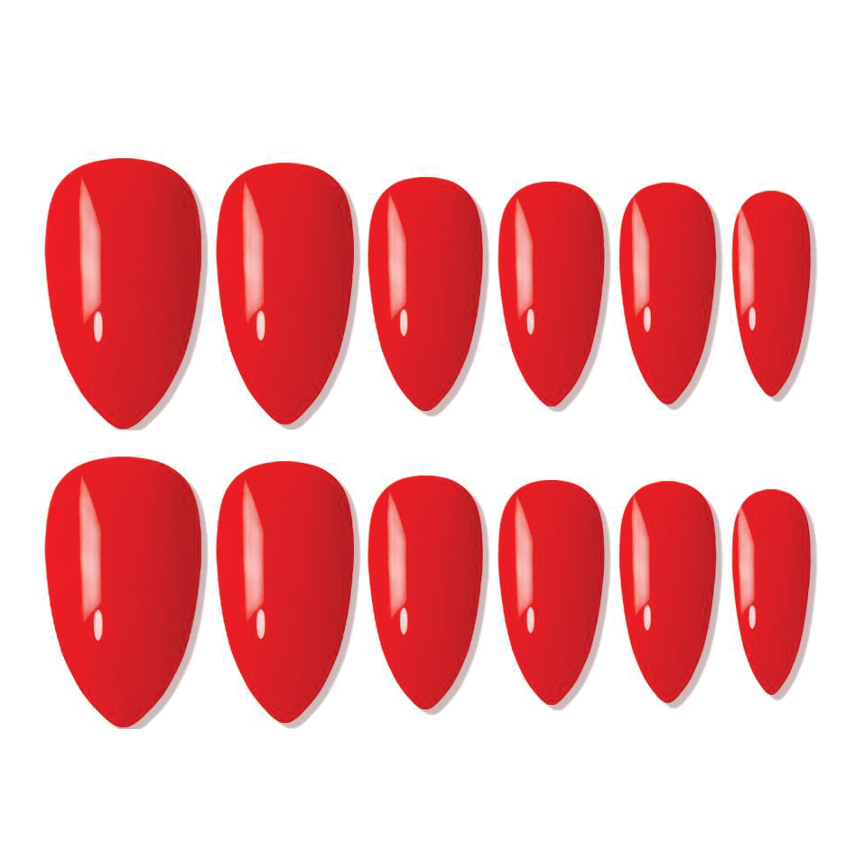 Reusable Almond Press On Nails - Orange
