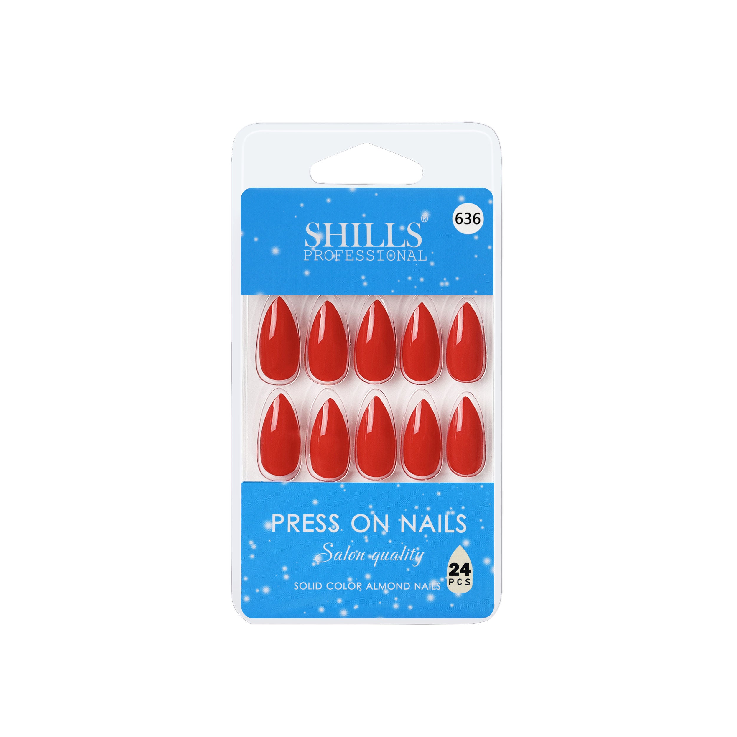 Reusable Almond Press On Nails - Red