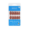 Reusable Almond Press On Nails - Maroon