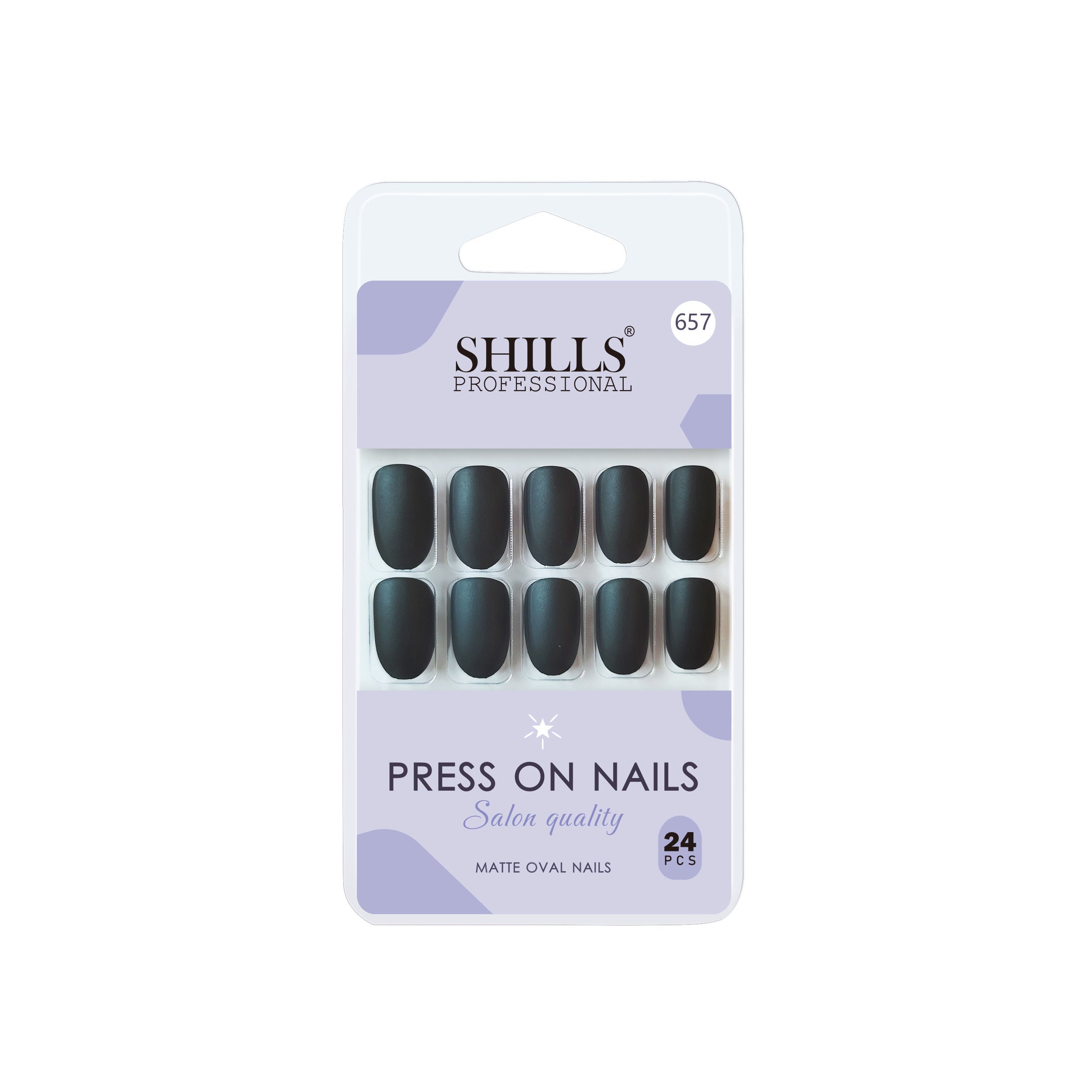 Reusable Oval Press On Nails - Black