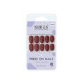 Reusable Oval Press On Nails - Maroon