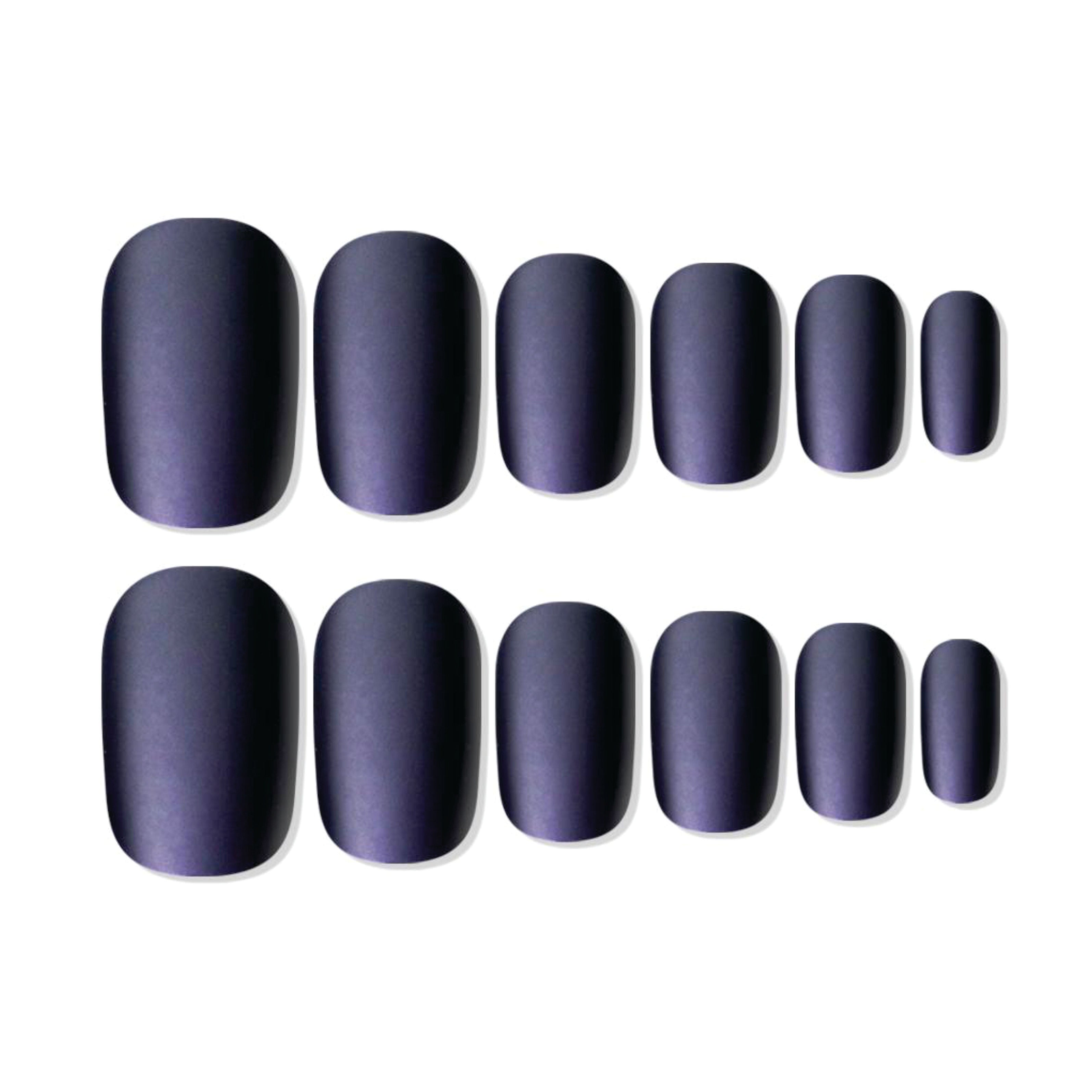 Reusable Square Press On Nails - Black
