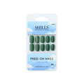 Reusable Square Press On Nails - green