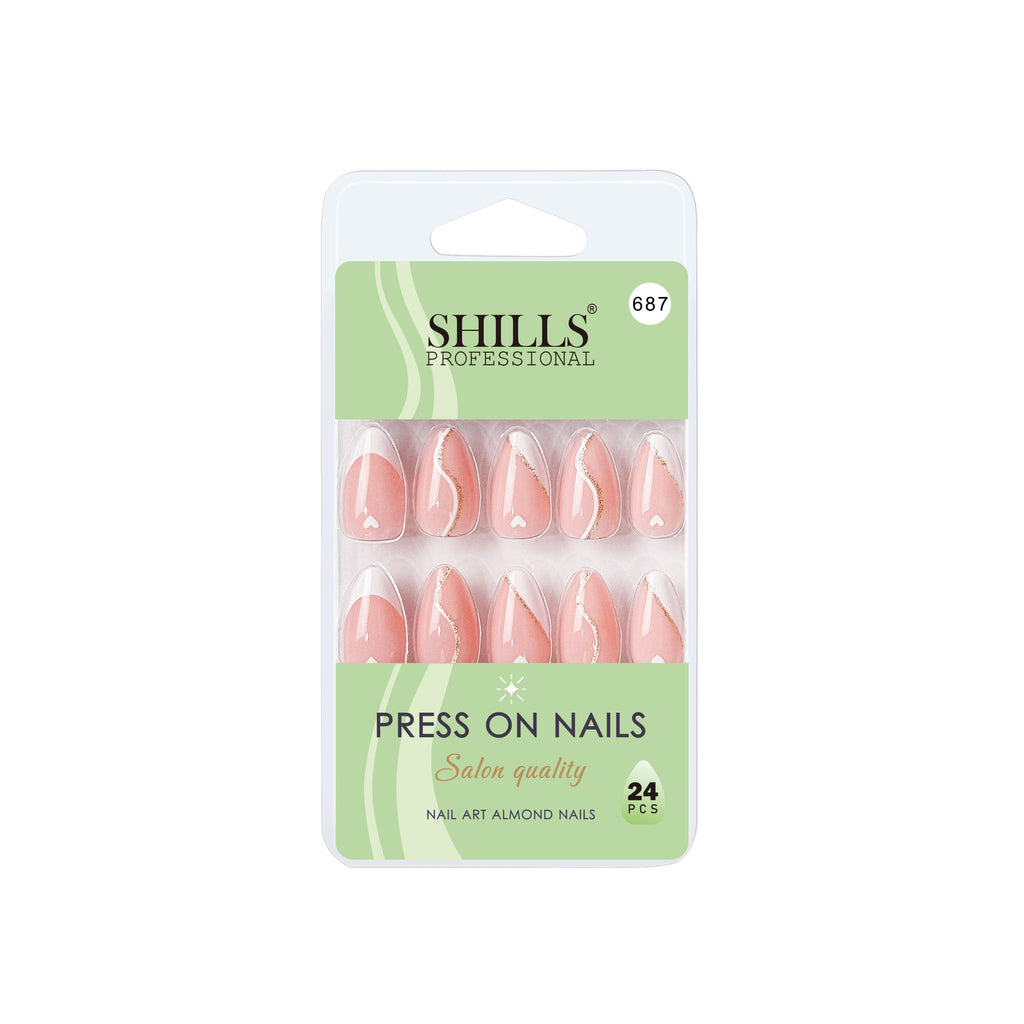Reusable Almond Press On Nails - Peach