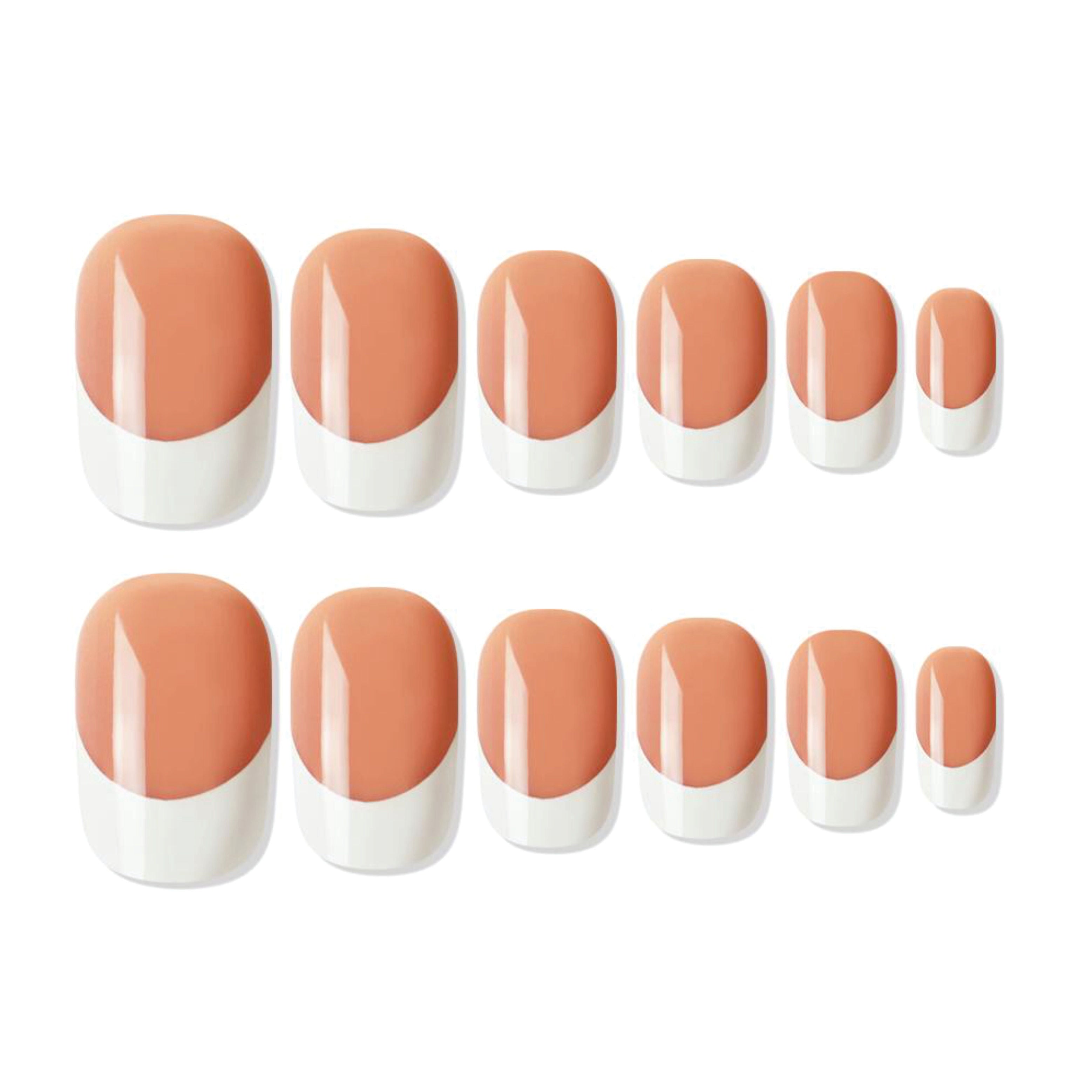 Reusable French Square Press On Nails - Orange