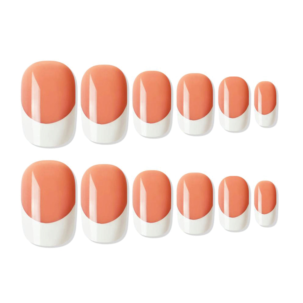 Reusable French Square Press On Nails - Orange