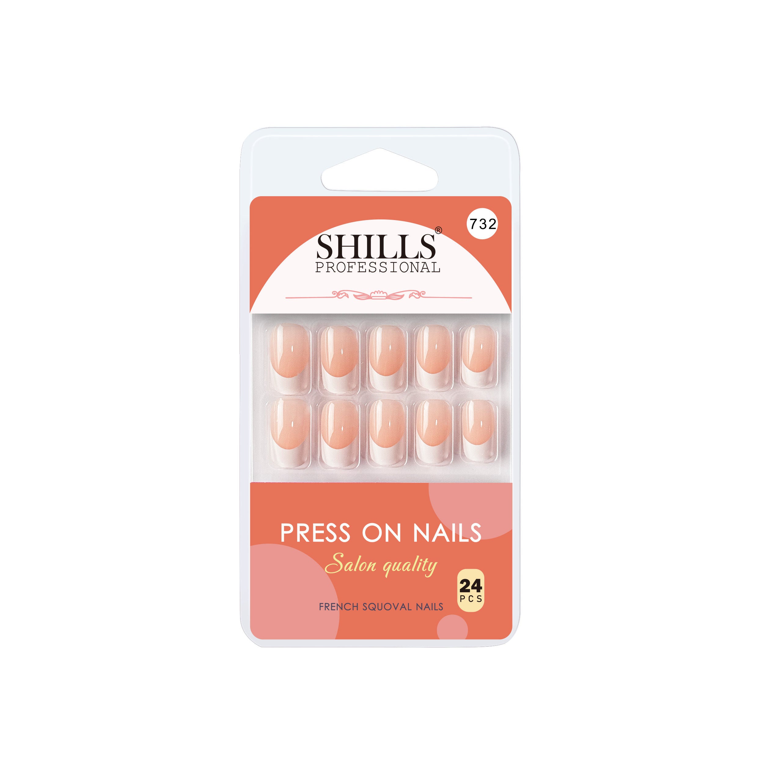Reusable French Square Press On Nails - Beige