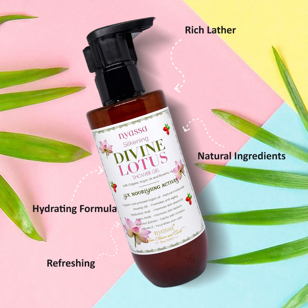 Silkening Divine Lotus Shower Gel With Organic Oil And Rosehip Oil