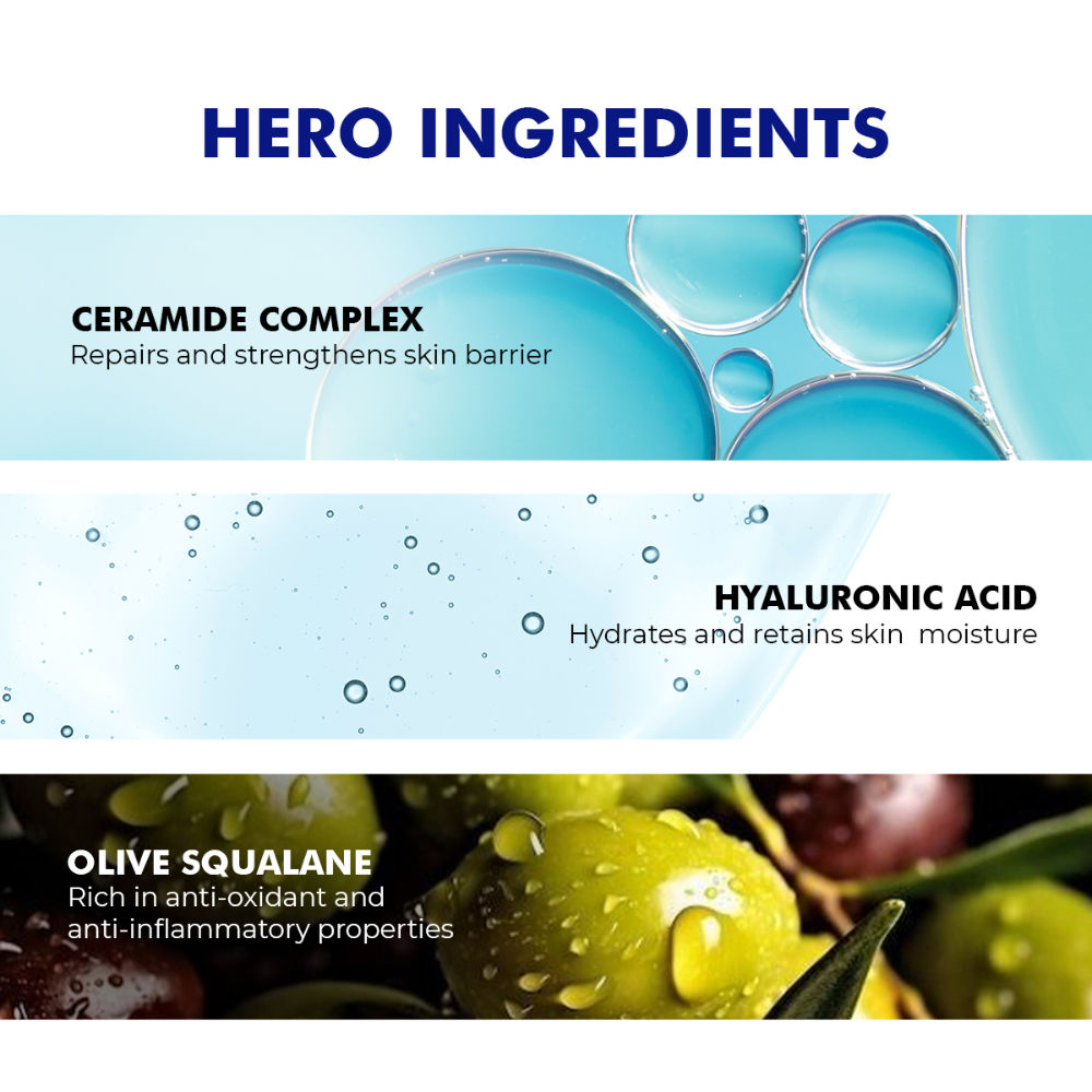 Gentle Hydrating Face Wash For Dry Skin with Hyaluronic Acid and Ceramides