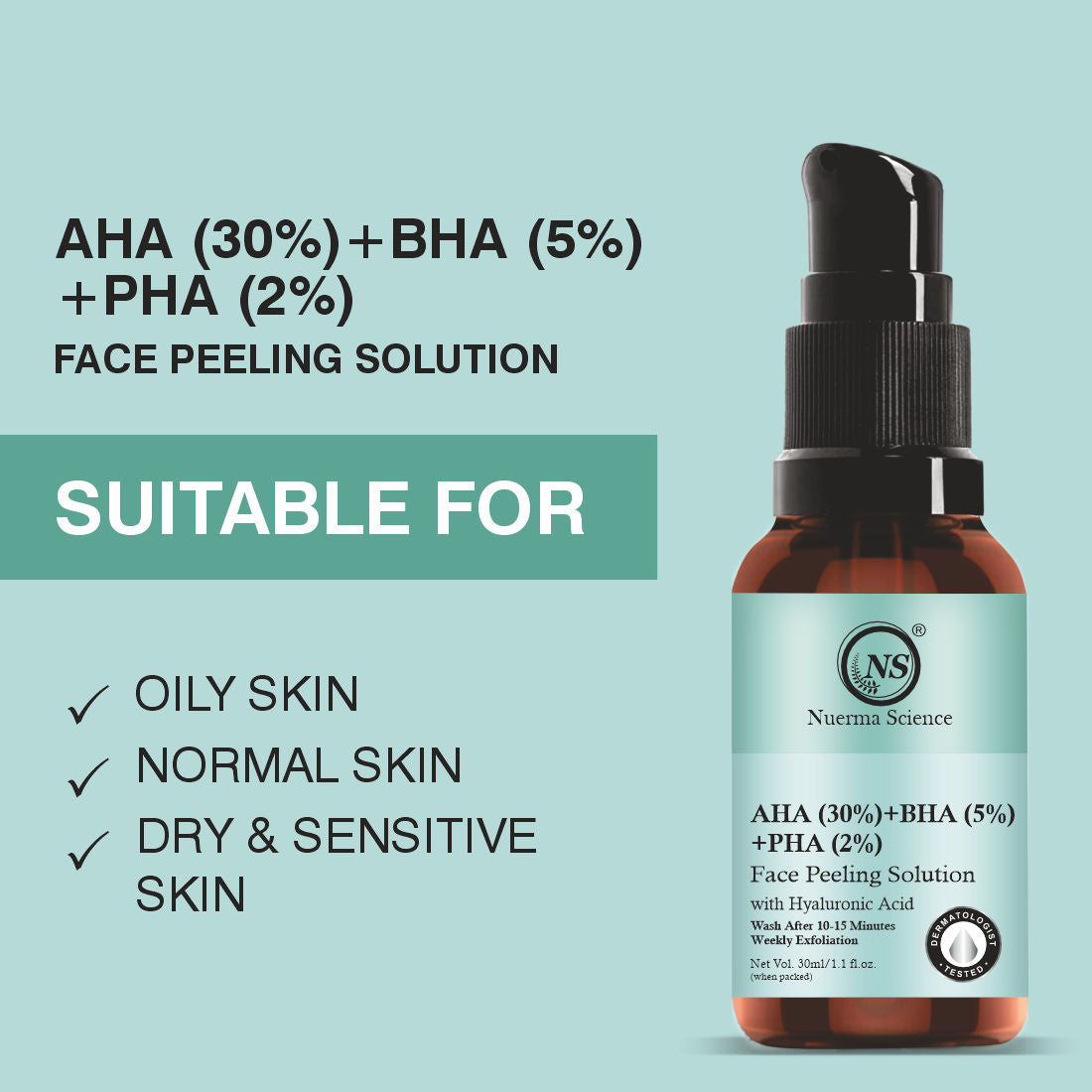 AHA 30% + BHA 5% + PHA 2% Face Peeling Solution Serum