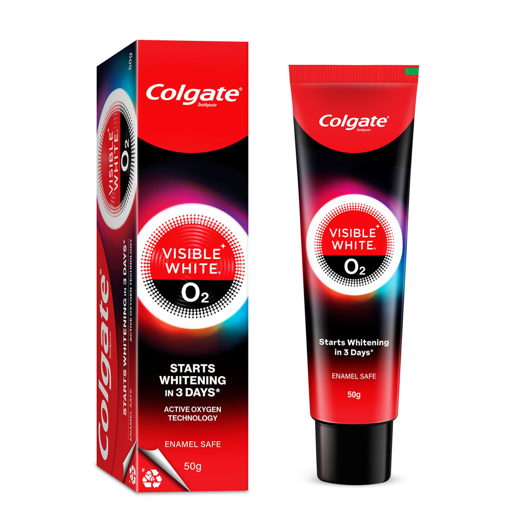 Visible White O2, Teeth Whitening Toothpaste - Peppermint Sparkle