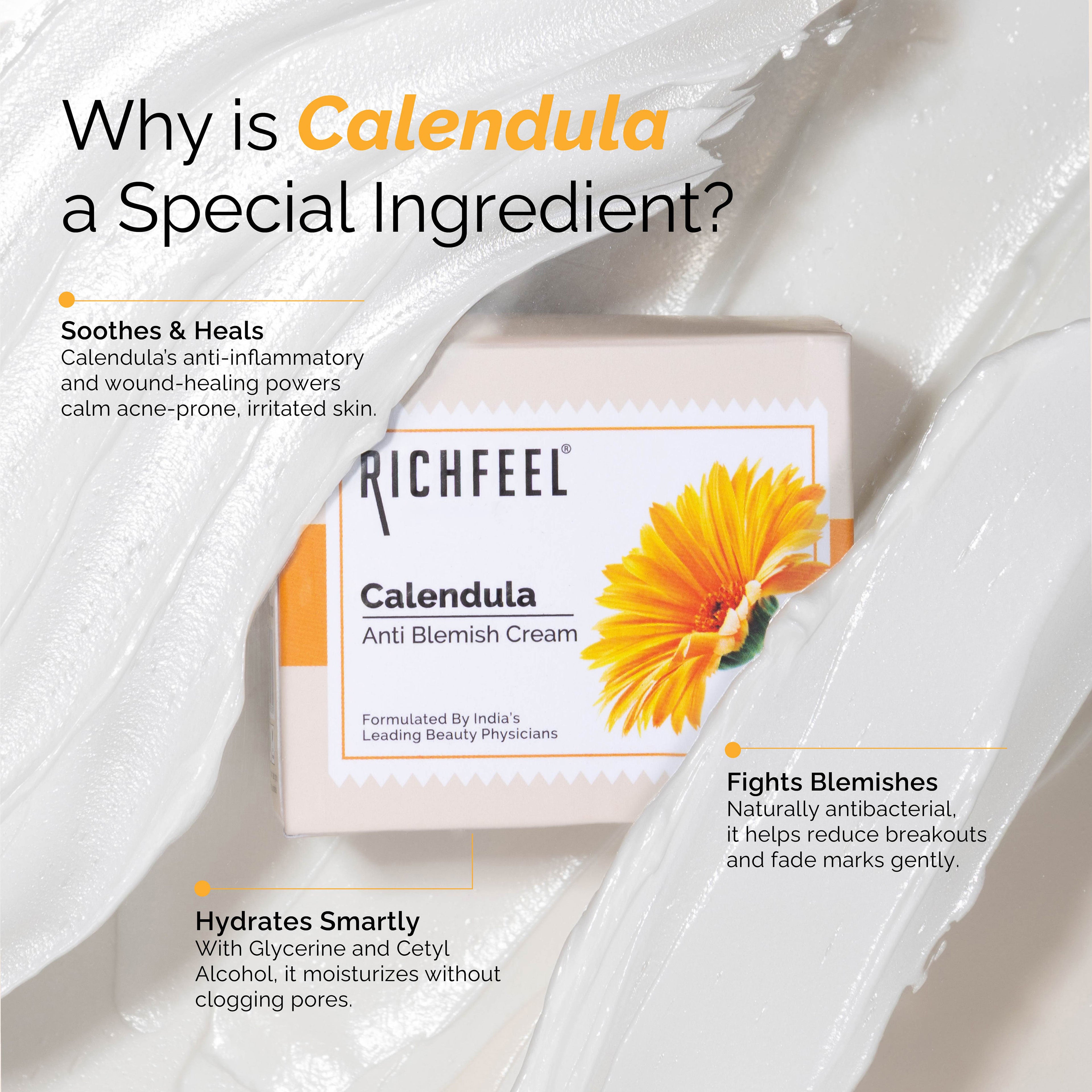 Calendula Anti-Blemish Cream - Soothing Echinacea for Acne, Blackheads & Pores