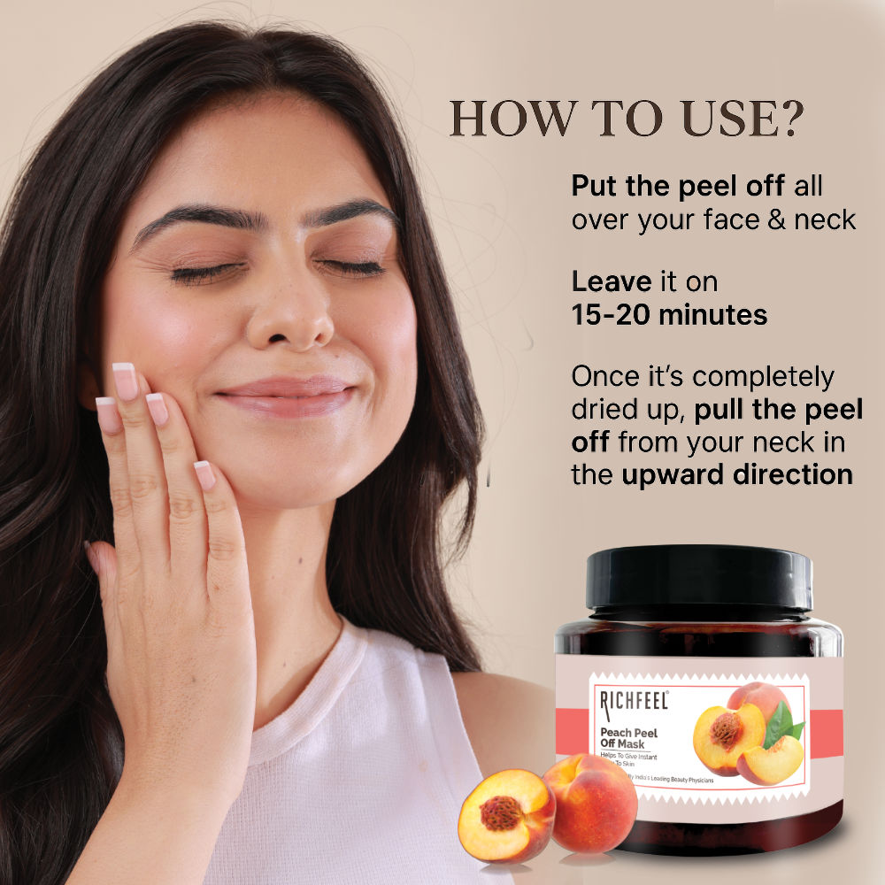 Peach Peel Off Mask for Glowing Skin , Deep Cleansing, Blackhead Removal, Cooling Effect