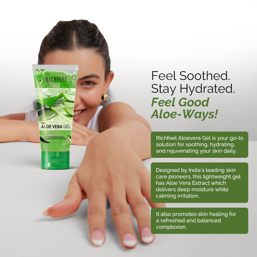 Pure Aloe Vera Gel for Face, Skin & Hair , Ultimate Glow Gel for Men & Women