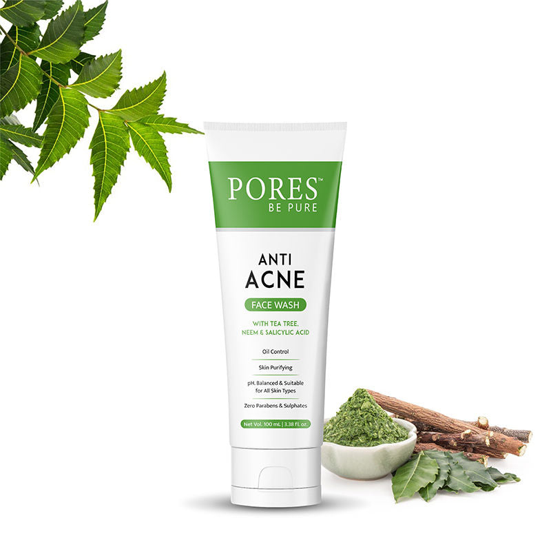 Anti Acne Gel Face Wash With 1% Salicylic Acid, Tea Tree & Neam