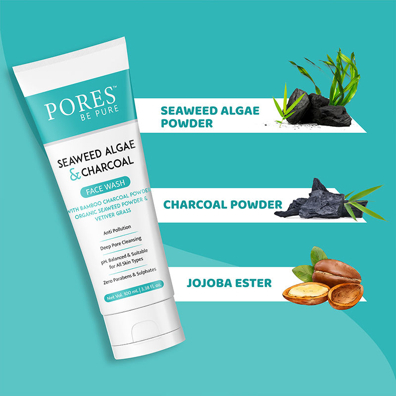 Charcoal Face Wash With Seaweed Algae