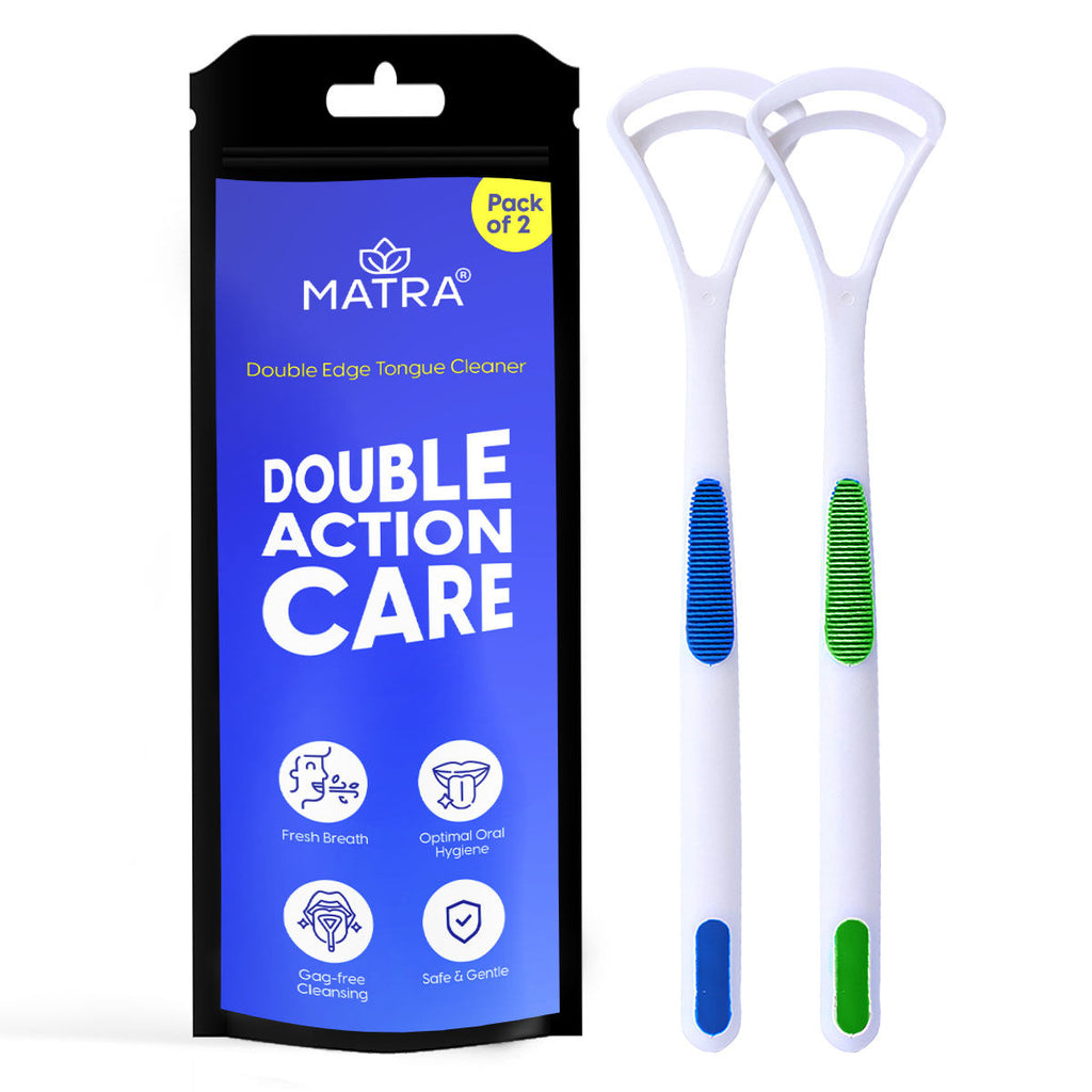 Tongue Cleaner Scraper with Double Edges for Fresh Breath Oral Hygiene & Digestive Health (2 pcs)