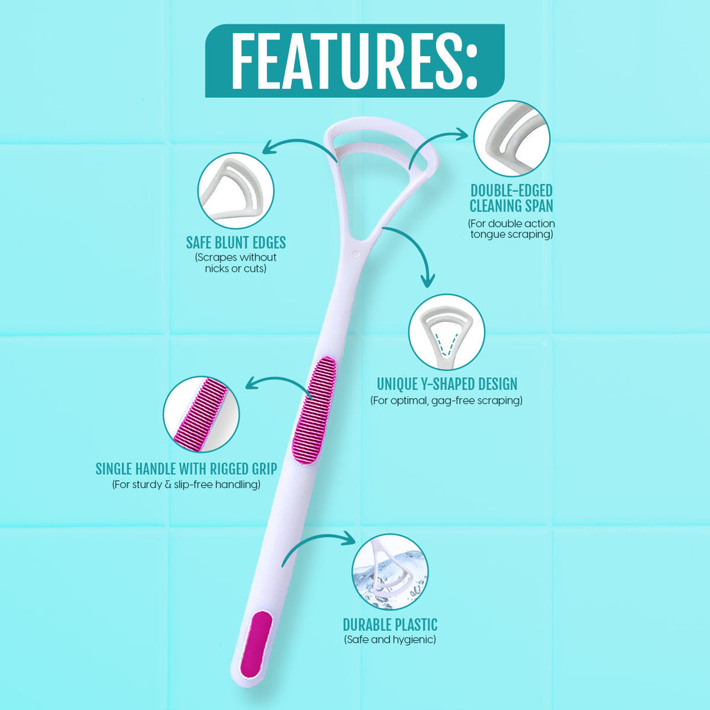 Tongue Cleaner Scraper with Double Edges for Fresh Breath Oral Hygiene & Digestive Health (2 pcs)