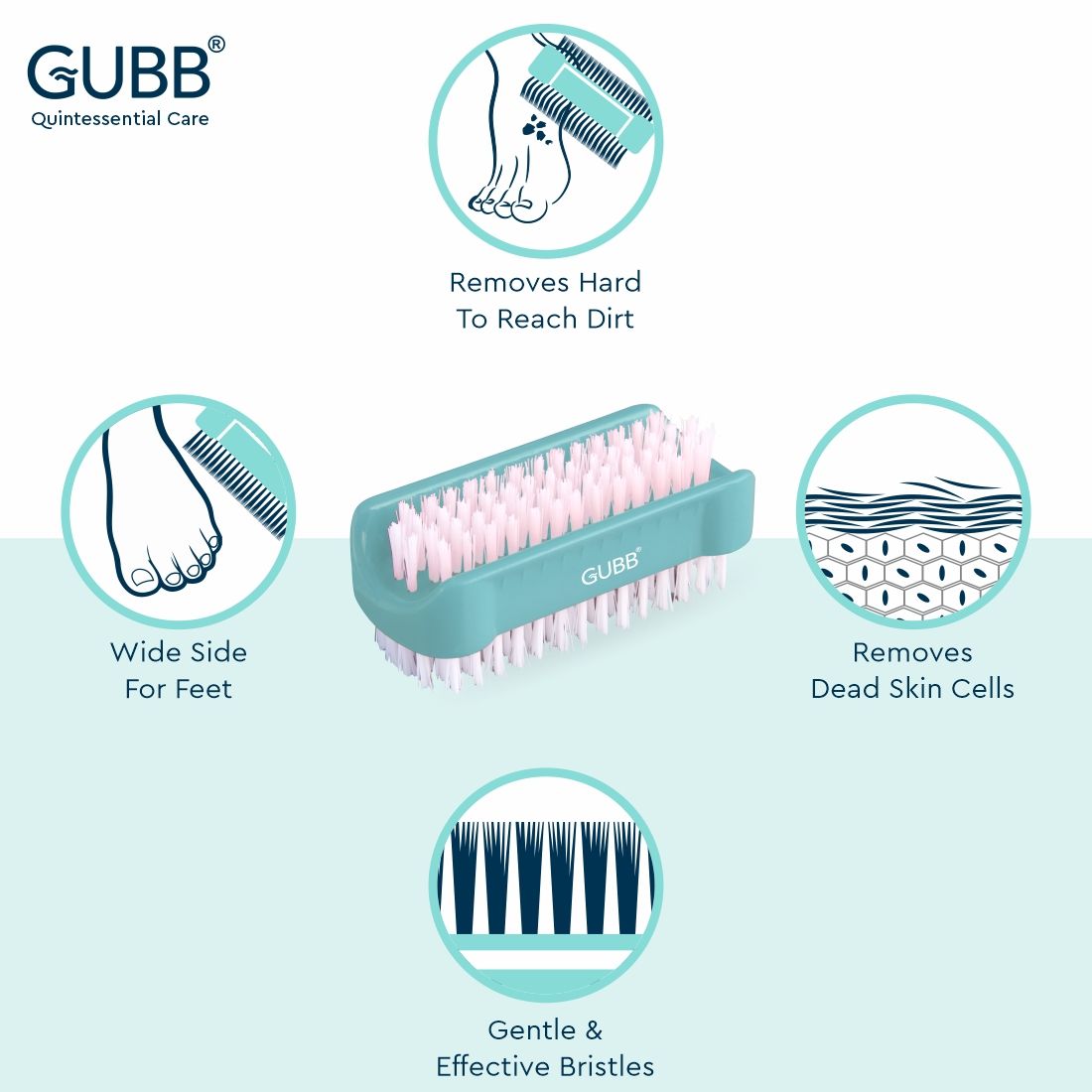 2 In 1 Nail Cum Foot Cleaning Brush