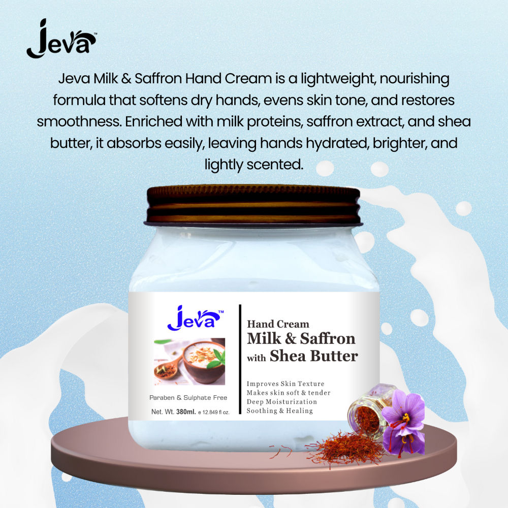 Milk and Saffron Hand Cream with Shea Butter Deep Moisturizing and Softening Gel