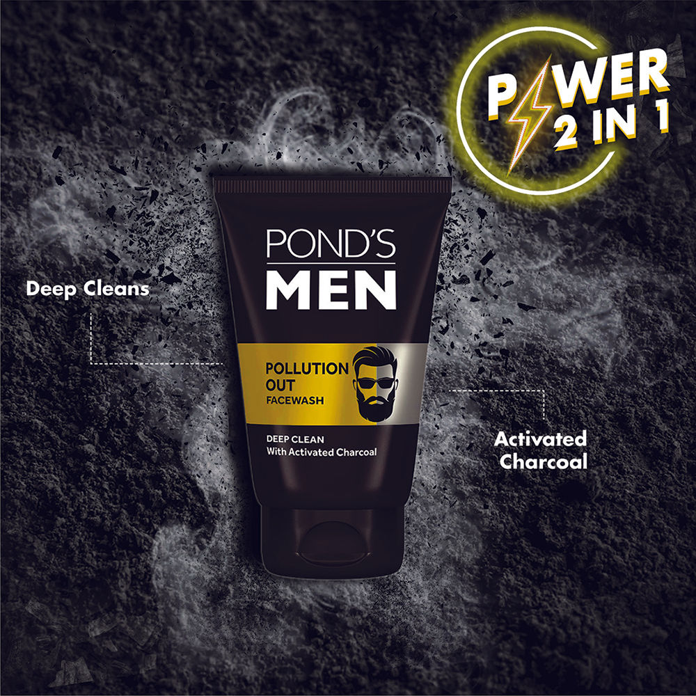 Men Pollution Out Activated Charcoal Deep Clean Face Wash