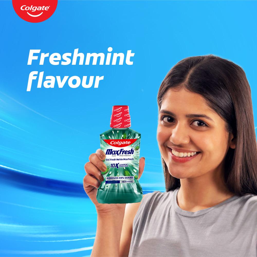 Maxfresh Plax Antibacterial Mouthwash, Fresh Mint