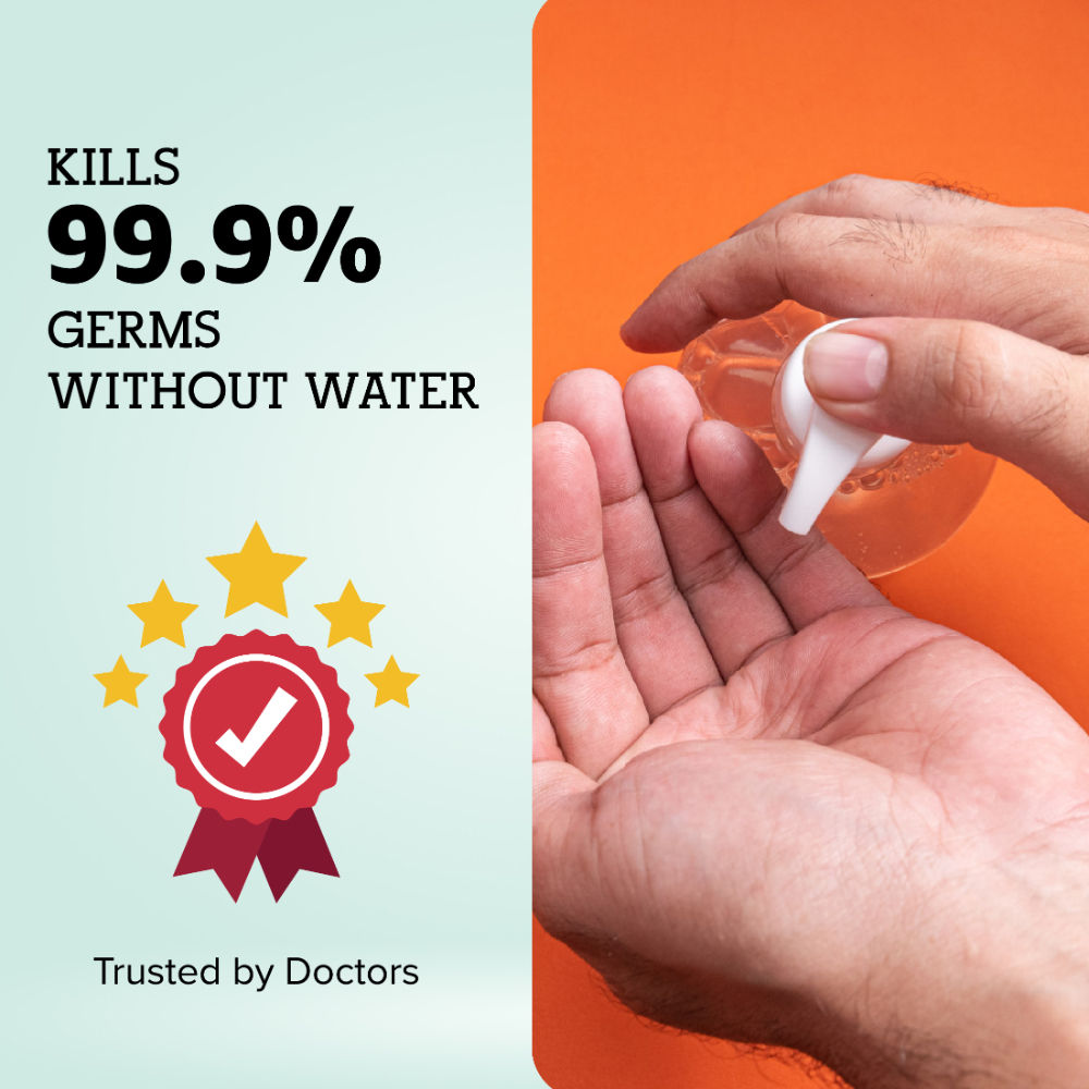 Hand Sanitizer Gel With 85% Alcohol & Aloe Vera, Kills 99.9% Germs, Gentle & Kids Safe