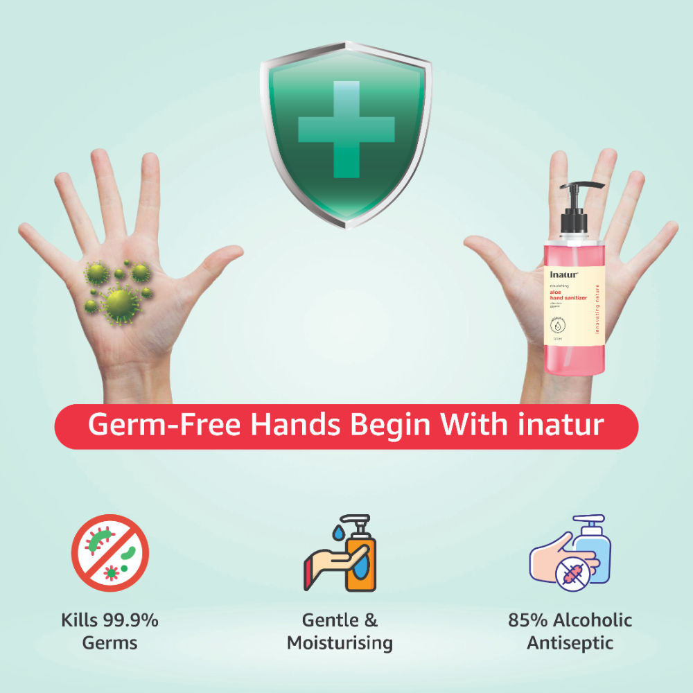 Hand Sanitizer Gel With 85% Alcohol & Aloe Vera, Kills 99.9% Germs, Gentle & Kids Safe