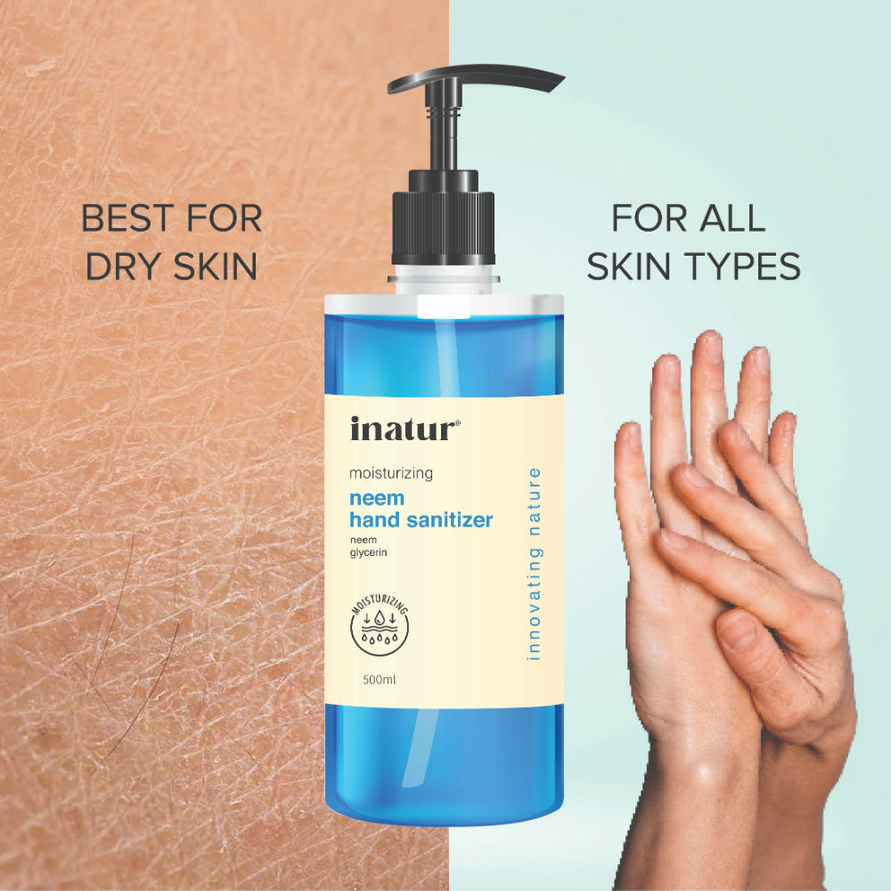 Hand Sanitizer Gel With 85% Alcohol, Neem & Glycerin, Kills 99.9% Germs & Quick-Dry, Kids Safe